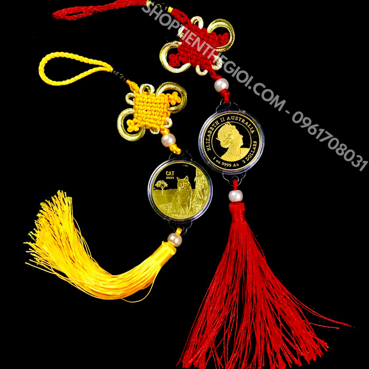 Dây Treo Ô Tô Xu Úc Hình Con Mèo Vàng - SP005898